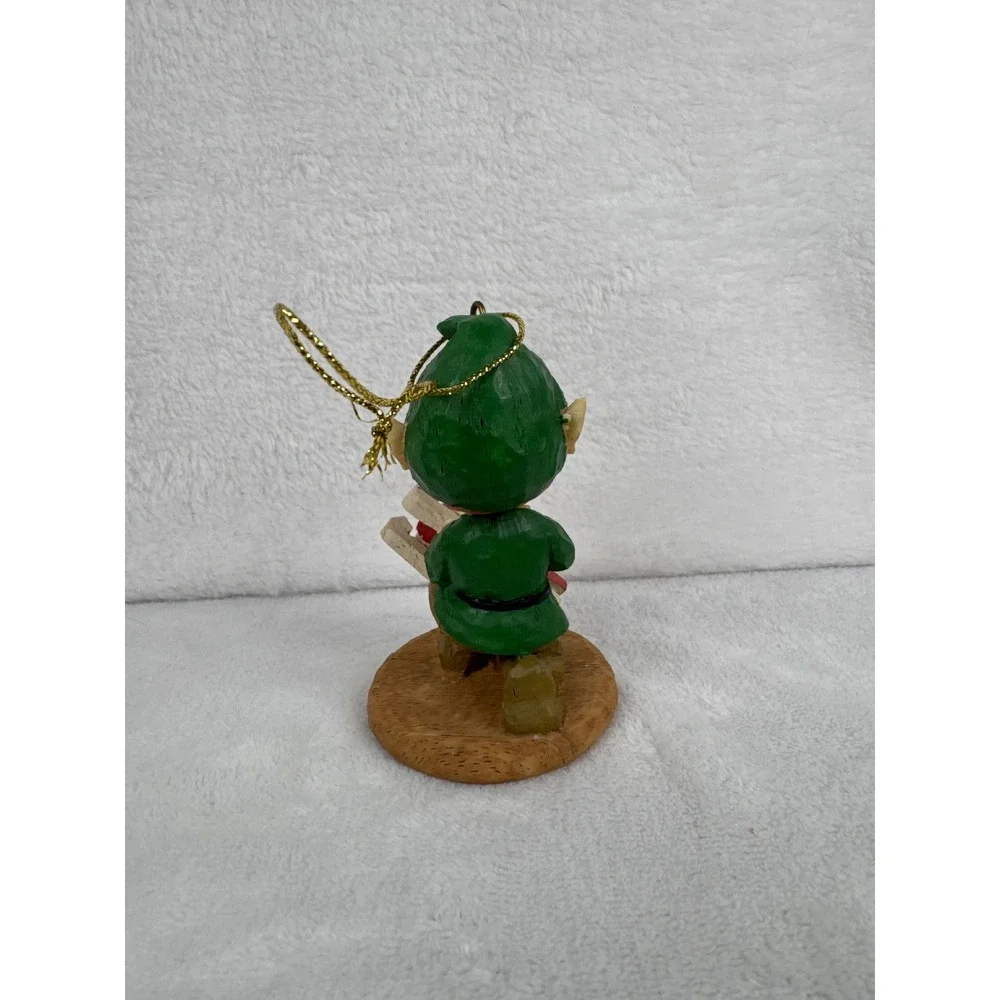 2004 Workshop Elf Sled Christmas Ornament Unisex OS Green Excellent